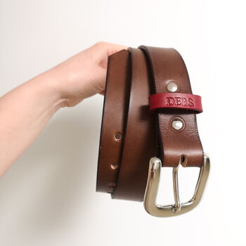 Personalised Custom Colour Leather Belt, 3 of 12