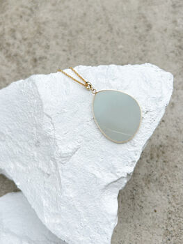 Amazonite Disc Necklace Real 18k Gold Plated, 4 of 7
