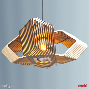 Zooki 19 'Aten' Wooden Pendant Light, 2 of 10