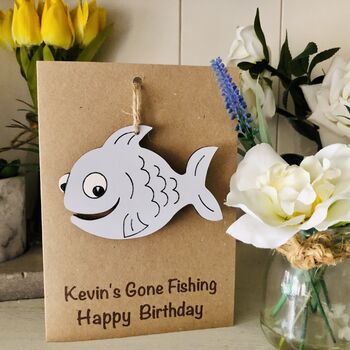 Personalised Gone Fishing Birthday Card For Grandad, 6 of 7