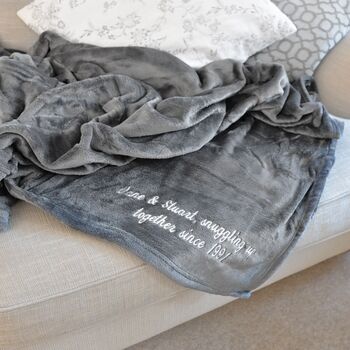 Personalised Soft Grey Blanket Throw, 4 of 5