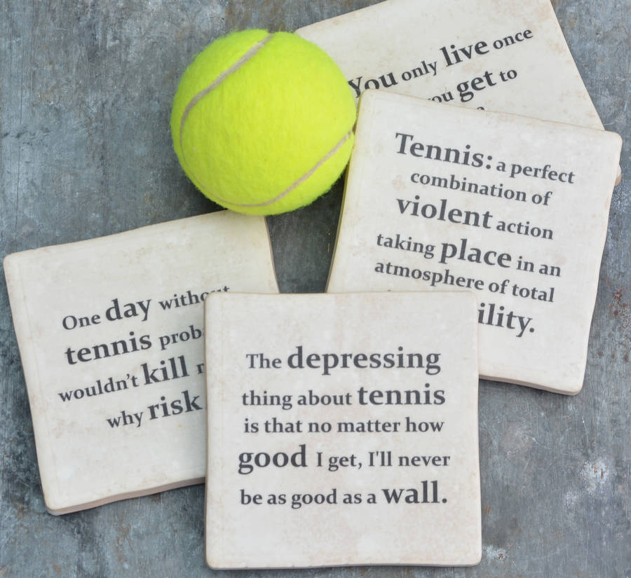 Set Of Four Ceramic Famous Tennis Quotes Coasters, 1 of 8