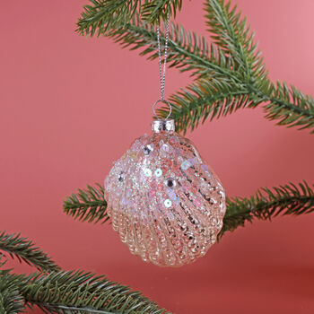 G Decor Stunning Under The Sea Handcrafted Glass Shell Ornament, 2 of 3