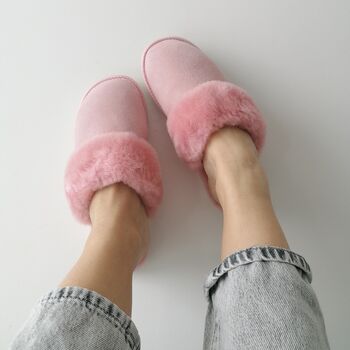 Pink Luxury Sheepskin Mule Slippers, 4 of 12