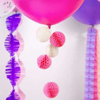 Bright Pink Honeycomb Party Decorations, 4 of 6
