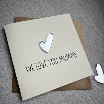 I Love You Mummy Mirror Acrylic Heart Valentine's Day Card, 3 of 5