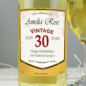Personalised Vintage Age White Wine Gift, 4 of 4