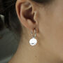 Sterling Silver Disc Stud Hoops, thumbnail 5 of 6