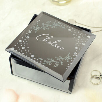 Personalised Botanical Diamante Mirrored Trinket Box, 4 of 5