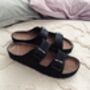 Leather Sandals With Memory Foam Insole In Black, thumbnail 9 of 9