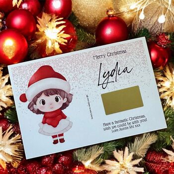 Personalised Christmas Scratchcard, Gift Surprise, Gift Reveal, 2 of 4