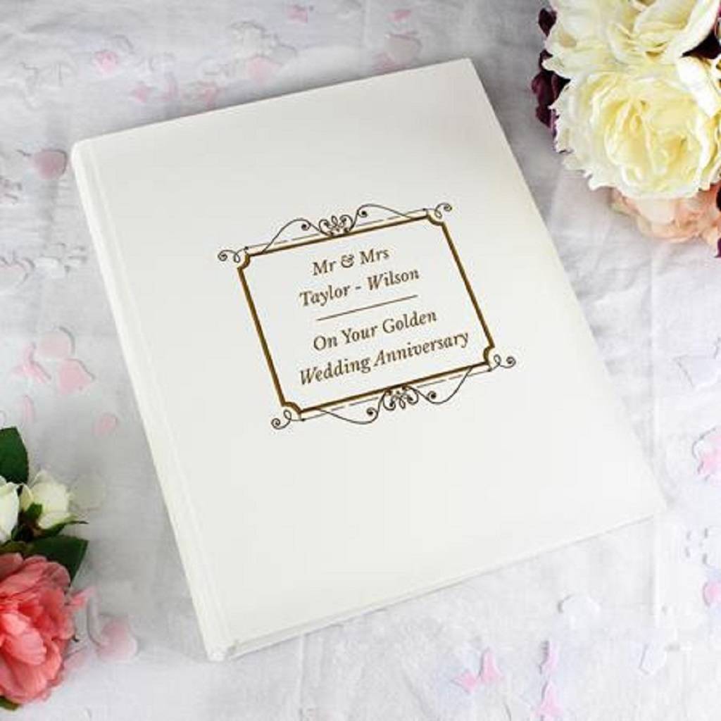 Personalised Message Gold Photo Album With Sleeves By Chips & Sprinkles