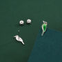 Sterling Silver Green Woodpecker Enamel Stud Earrings, thumbnail 5 of 11