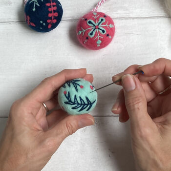 Needle Felted Christmas Baubles, 7 of 10