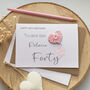 Personalised Pink Crochet Heart Auntie 40th Birthday Card, thumbnail 2 of 2