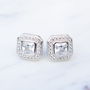 Deco Square Cubic Zirconia Stud Earrings, thumbnail 1 of 3