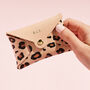 Personalised Leopard Print Leather Coin Purse Natural, thumbnail 1 of 7