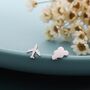 Sterling Silver Mismatched Plane And Cloud Stud Earrings, thumbnail 3 of 11
