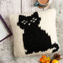 Black Cat Cushion Cover Knitting Kit, thumbnail 1 of 9