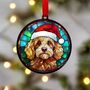 Cockapoo Golden In Santa Hat Suncatcher Decoration, thumbnail 5 of 6