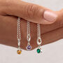 Sterling Silver Birthstone Charm Necklace, thumbnail 1 of 10