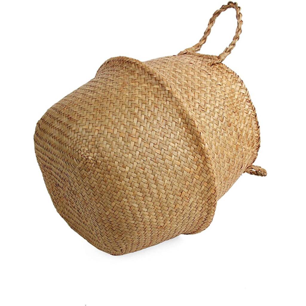 Multifunction Natural Woven Seagrass Belly Basket By Momentum ...
