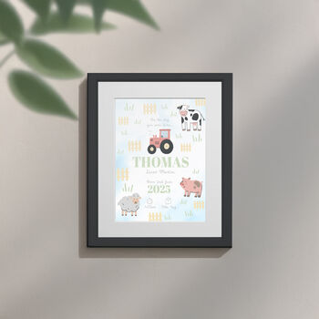 Personalised On The Day You Were Born Farmyard Framed Print, 3 of 10