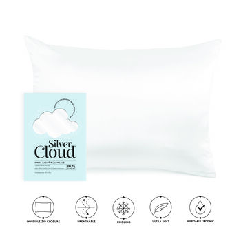 Silver Cloud Black Sleep Mask And White Pillowcase, 2 of 5