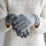 Stripe Angora Knit Gloves, thumbnail 1 of 9