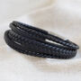 Men's Personalised Layered Vegan Leather Bracelet, thumbnail 6 of 9