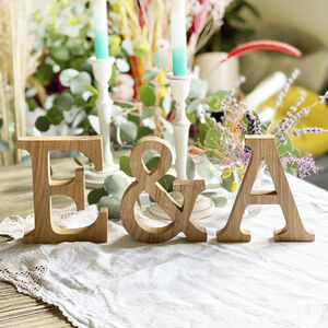 Freestanding Letters Wedding Table Decor, Wood Letters Bride Groom Initials  Table Centerpiece, Decorative Letters for Shelf Anniversary Gift -   Hong Kong