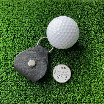 Personalised Retirement Golf Ball Marker And Holder, 2 of 2