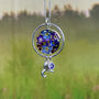 Sterling Silver Handmade Real Flower Necklace With Personalised Birthstone And Zodiac Charm, thumbnail 9 of 12