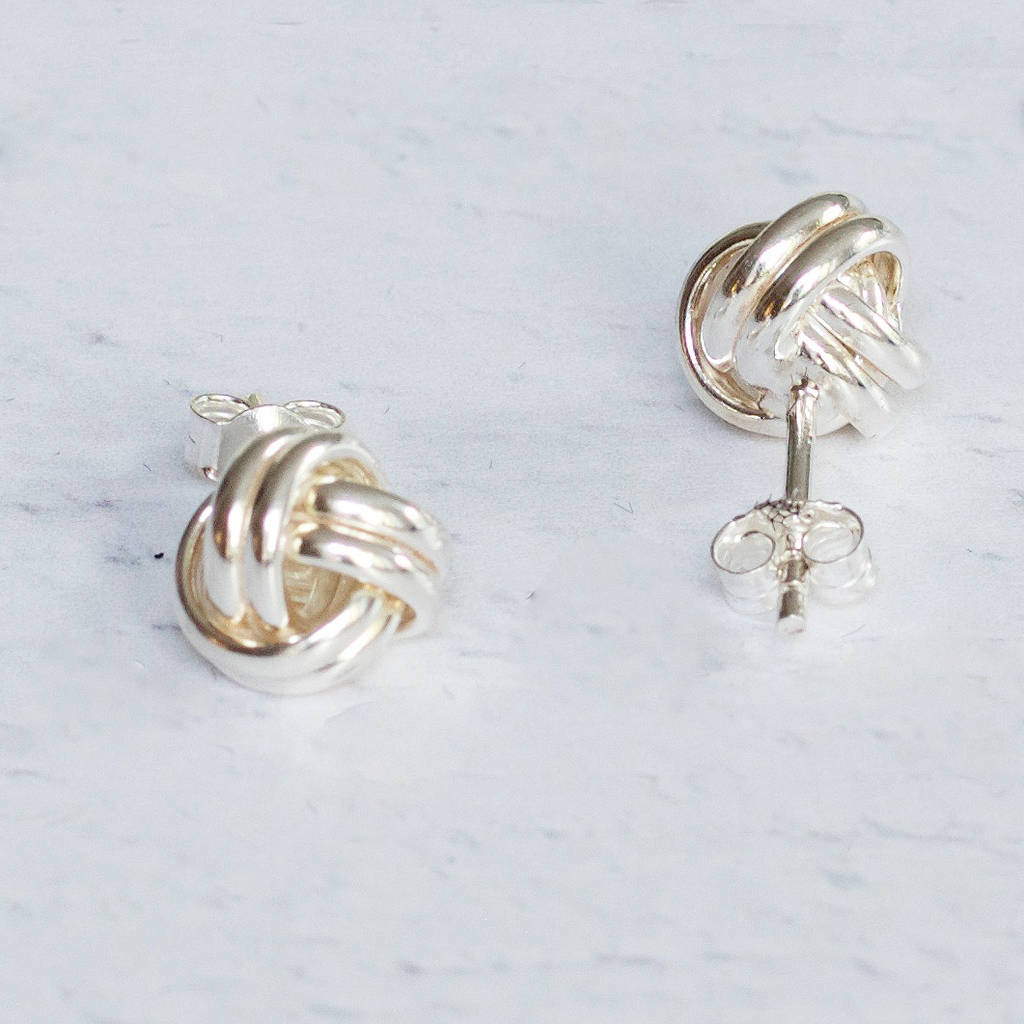 Love Knot Sterling Silver Earrings By Donna Crain | notonthehighstreet.com