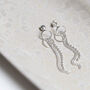 Sterling Silver Curb And Bead Dangly Studs, thumbnail 2 of 8