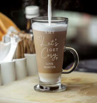 Personalised Get Cosy Latte Glass, 2 of 3