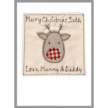 Personalised Reindeer Christmas Card For Him Or Her, 6 of 12