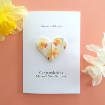 Personalised Floral Wedding Origami Heart Card, 12 of 12