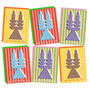 Six Brightly Coloured Christmas Cards With Contrast Envelopes, thumbnail 2 of 5
