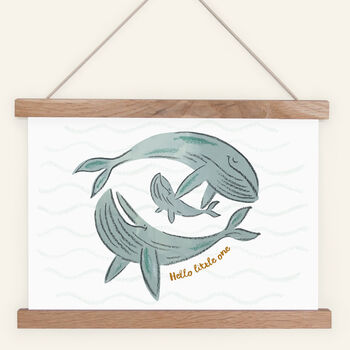 Personalised New Baby Whale Print, 2 of 7