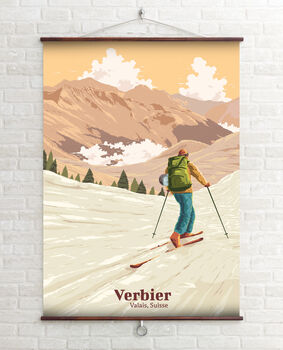 Verbier Ski Resort Switzerland Travel Poster Art Print, 2 of 6