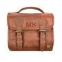 Personalised Leather Hanging Wash Bag With Buckles, thumbnail 2 of 8