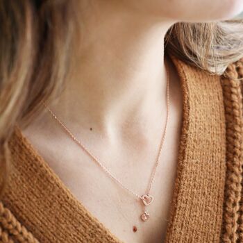 Personalised Mismatched Heart Lariat Necklace, 5 of 8
