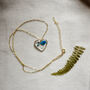 Blue Flower Heart Sterling Silver Or 18k Gold Necklace, thumbnail 2 of 11