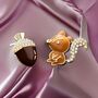 Squirrel Chestnut Cute Nature Earrings Gift, thumbnail 5 of 6