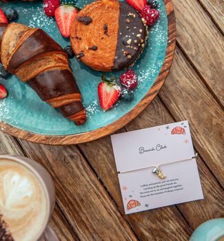 Brunch Club Friendship Bracelet Gift – Croissant Charm Friendship Bracelet, 6 of 9