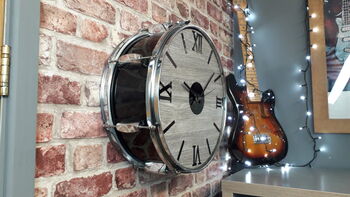 Large 15'' Drum Clock Black Sides, 2 of 5