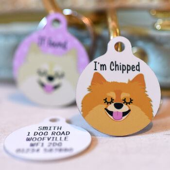 Pomeranian Personalised Dog ID Name Tag, 9 of 12