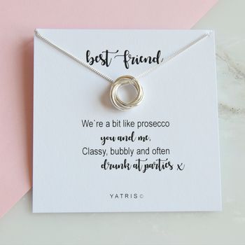 Prosecco Themed Best Friend Knot Necklace, 2 of 5