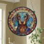 Dachshund Stained Glass Effect Suncatcher, thumbnail 5 of 6